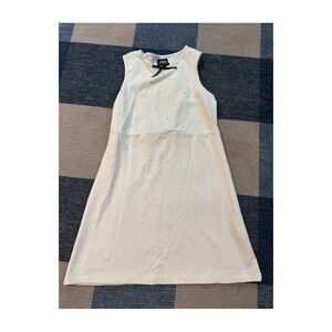 Zara White Sleeveless holiday Dress w. Rhinestone size 13-14 runs small